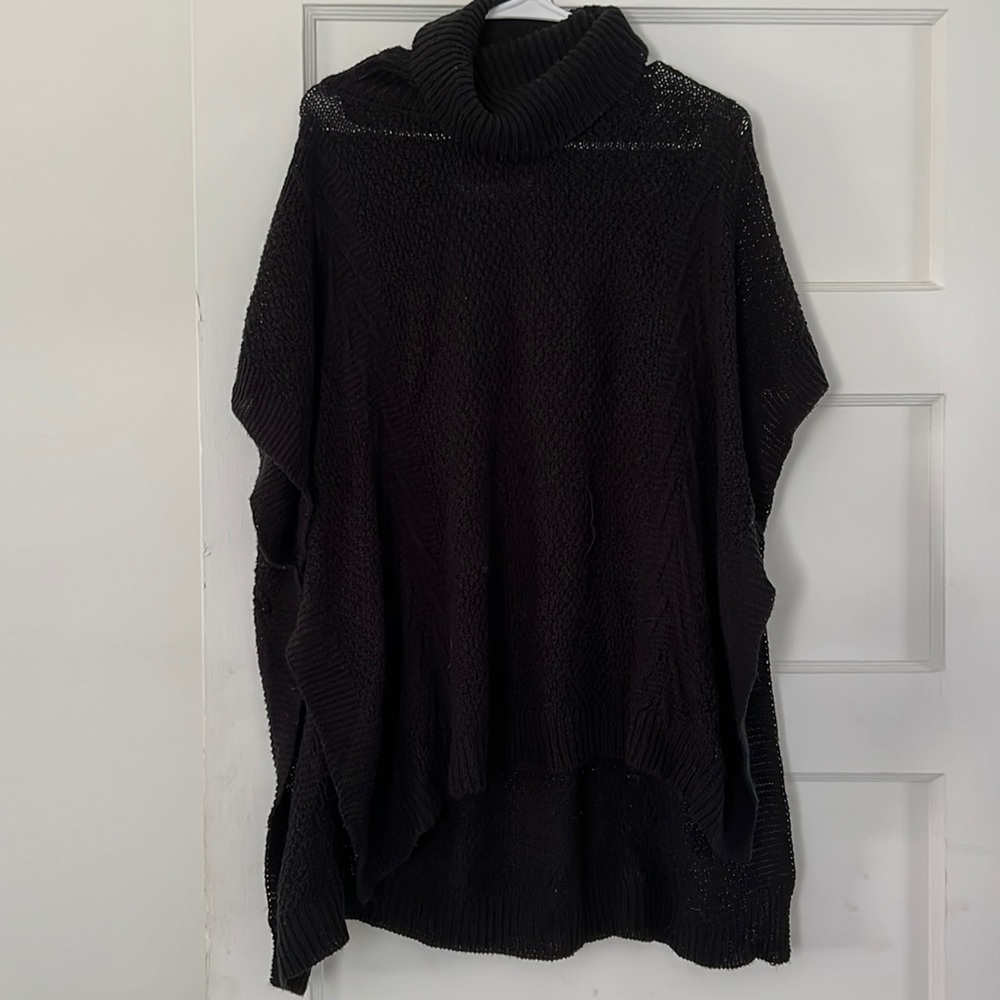 The Royal Standard black loose knit poncho universal fit
